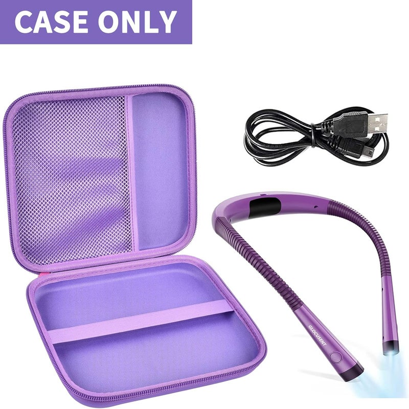 GWCASE Case Compatible with Glocusent/for Vekkia/for LITOM/for LEDGLE/for TAKKUI/for TSINGREE LED Neck Reading Light Book Light for Reading. Storage Carrying Holder for USB Cable (Box Only) -Purple - Image 2